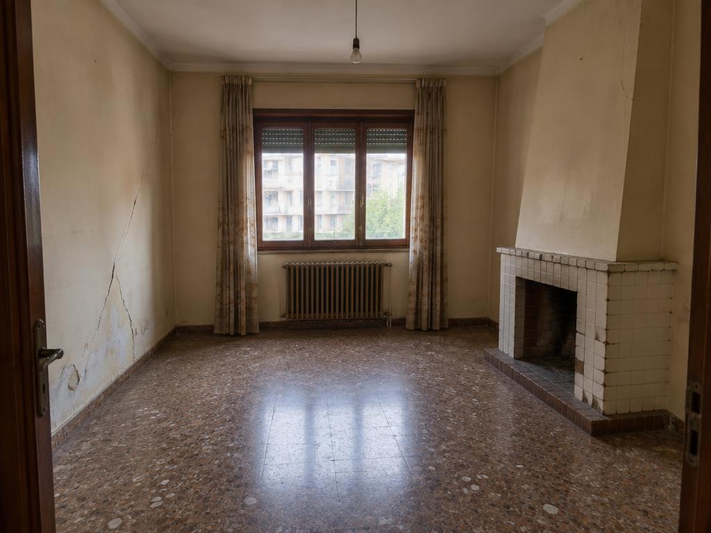 Salón de piso antiguo — Antes